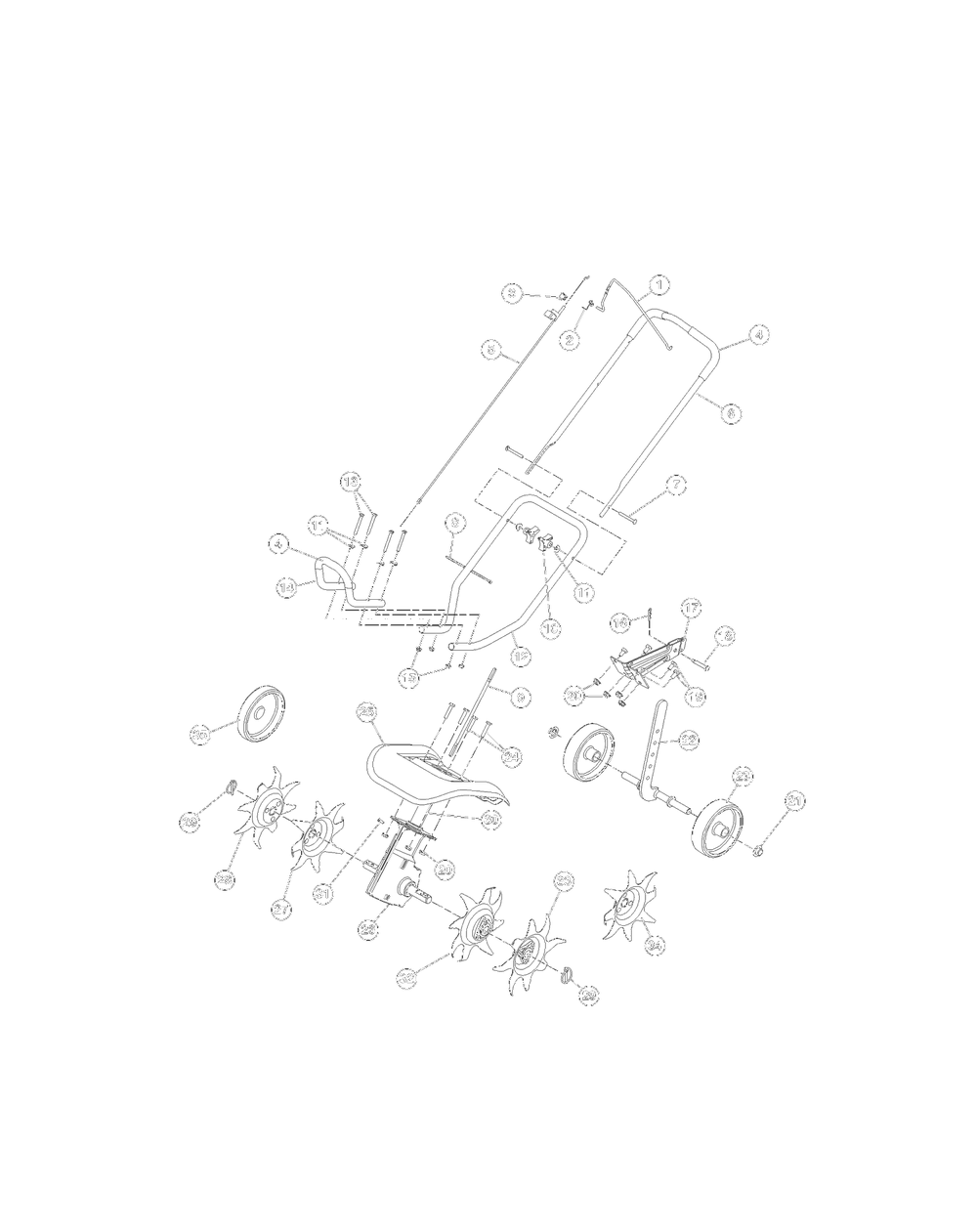 General Assembly 11.30.11andbefore Diagram and Parts List for Y144 21AA144R900 Yard Machines Tiller